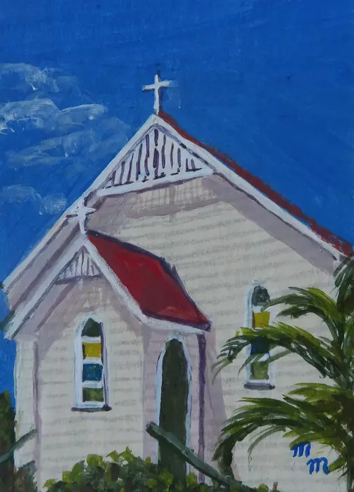 Gin Gin Catholic Church by Marilyn Jane Murray - Miniature Artist